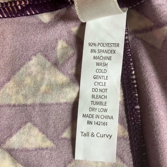 LuLaRoe TC Leggings Tall & Curvy New Purple Geometric Grey Gray Cream Yellow Pea - Picture 5 of 5